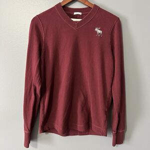 Abercrombie & Fitch Shirt Mens Size M Y2K Long Sleeve Muscle Fit Womens V-Neck